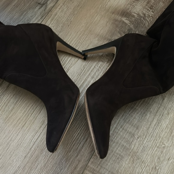 Manolo blahnik brown suede kneed high boots 36.5 6.5 stretchy - Picture 6 of 8